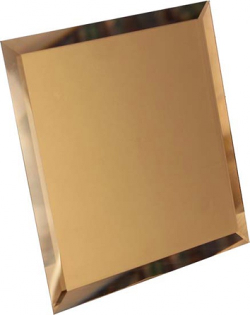  Квадратная зеркальная бронзовая матовая с фацетом КЗБм1-04