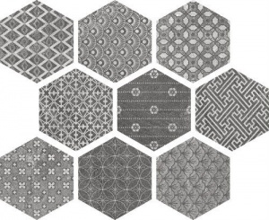  Soft Hexagon Kendo Mix Grey (микс рисунков)
