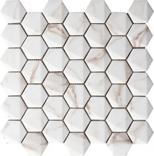  69HE-CA Hexagonal Calacata