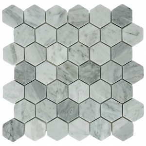  Hexagon Carrara Bianco MAT (пикс. 48х48, толщ. 10 мм)