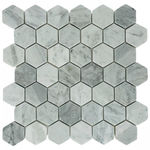  Hexagon Carrara Bianco MAT (пикс. 48х48, толщ. 10 мм)
