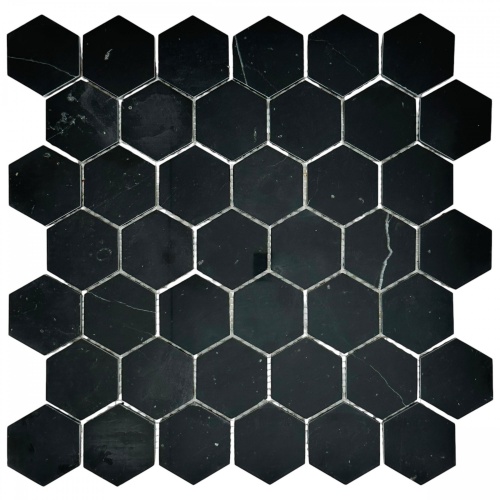  Hexagon Nero Marquina POL (пикс. 48х48, толщ. 6 мм)