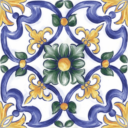  RC8J Amuri Decoro Maiolica Tappeto 3 Glossy