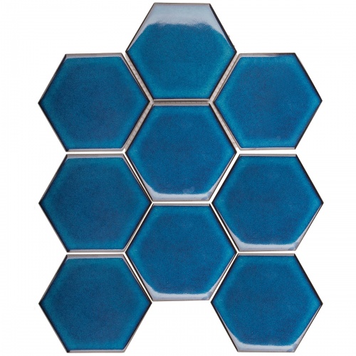  Hexagon big Deep Blue Glossy (JJFQ80048)